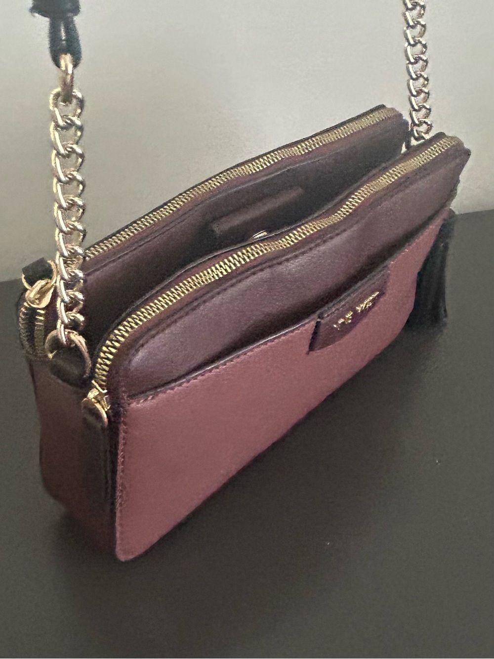 Nine West Burgundy Camera Crossbody Bag Double Zip Organizer Purse - Picture 6 of 12